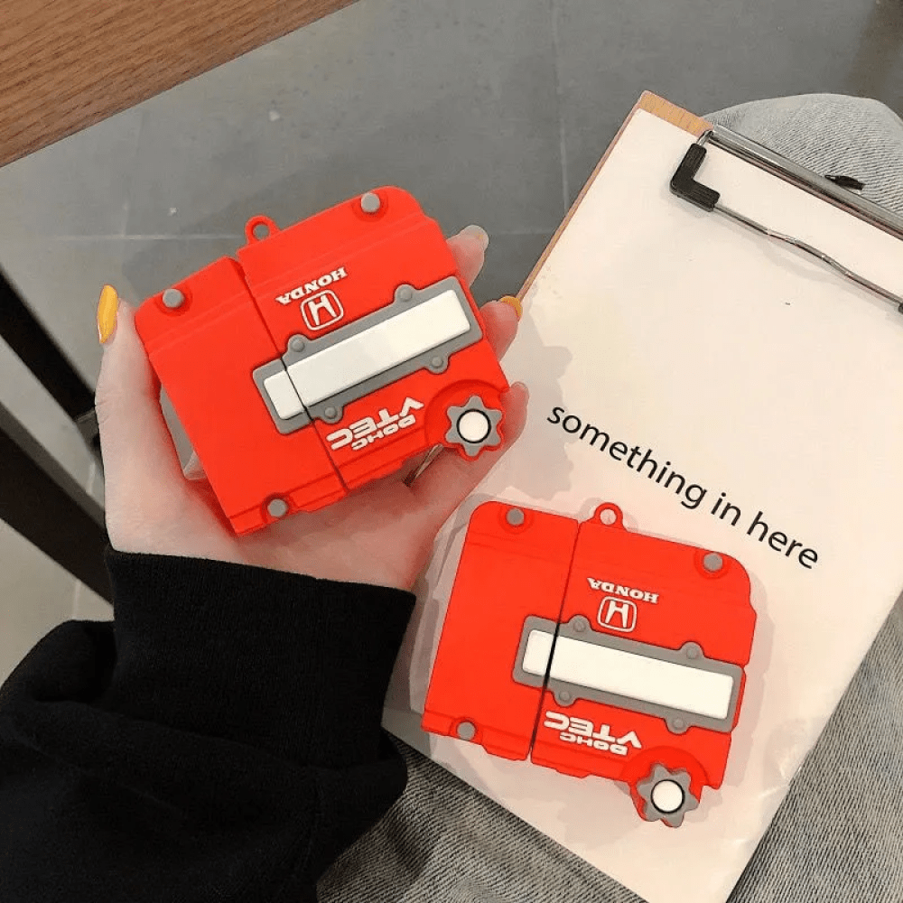 Creative AirPods case with Honda engine design