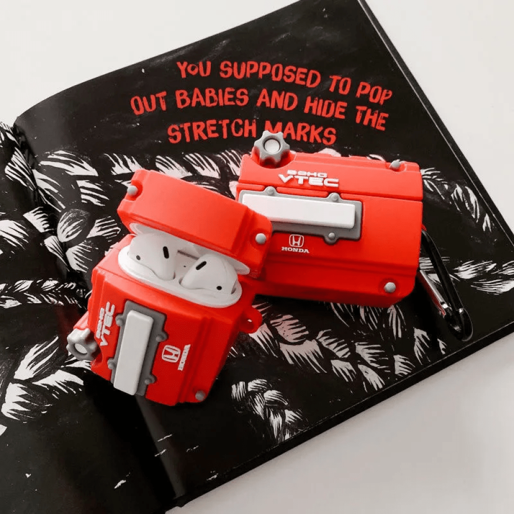 Creative AirPods case with Honda engine design