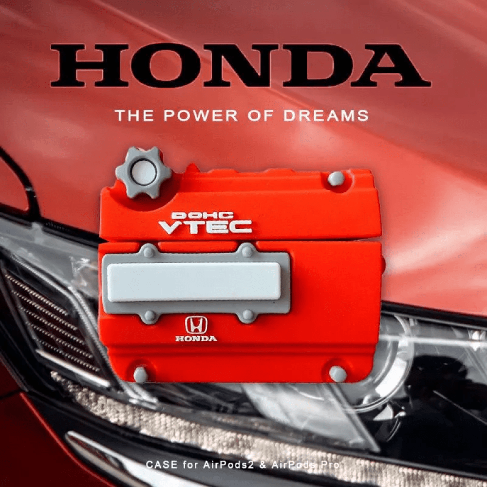 Creative AirPods case with Honda engine design